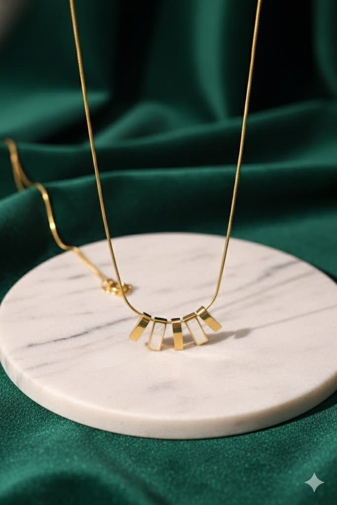 Gilded Bar Pendant Necklace
