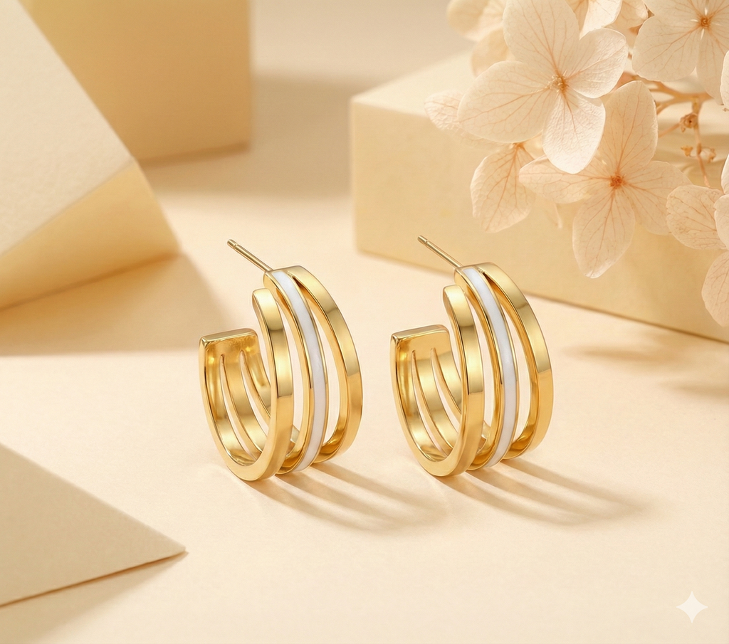 The Golden Trio Hoops